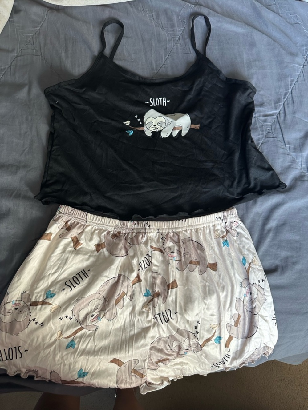 Bundle of 2 Sets of Pajamas -Giraffe Print Pajama Set & Sloth Print Pajama Set